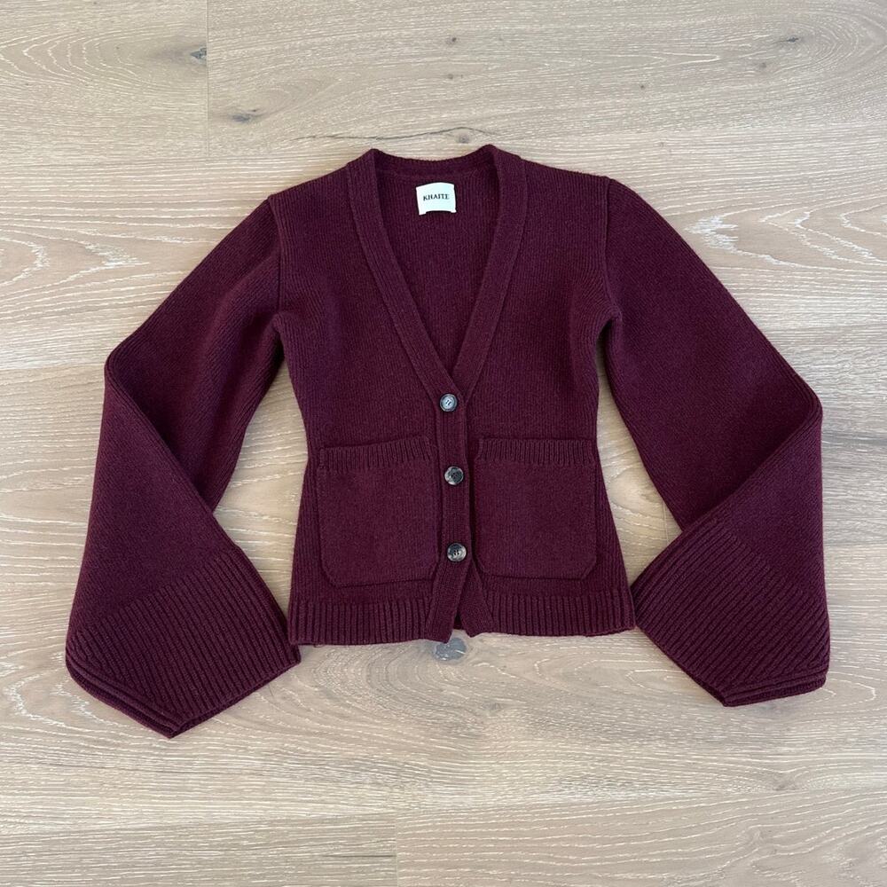 KHAITE Cashmere Cardigan Scarlet Size XXS Red